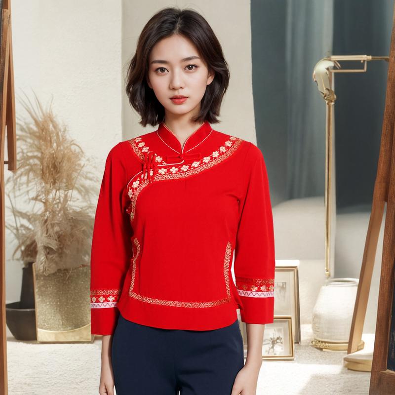 Trang phục sân khấu cổ điển Trung Quốc mới, Quần áo biểu diễn, Thích hợp cho lễ tốt nghiệp và chụp ảnh, Bộ trang phục lớp học, Cuộc thi hợp xướng, dành cho học sinh trung học cơ sở, Áo khiêu vũ núi hoa gió số lượng ít của phụ nữ 7