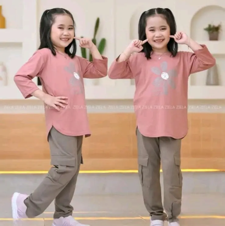 setelan ziela anak/setelan ziela kids/setelan ziela Katun