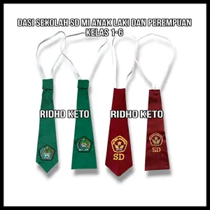 Dasi sekolah SD anak laki laki dan perempuan logo bordir kelas 1-6