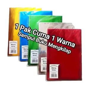 1 Pak Sampul Buku Metalik Isi 20 Lembar ( Ukuran Boxy, Bigbos ) 1 Pak 1 Warna Paper