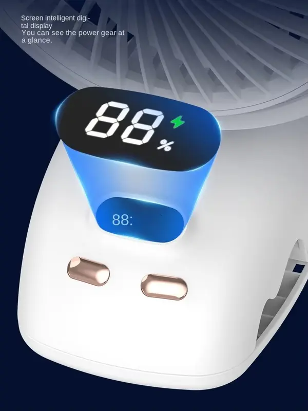 Kipas Angin USB Clip Mini Fan Rotating Kipas Angin Meja Mini Jepit Portable LED Display Portable Fan Aromaterapi kipas mini 7