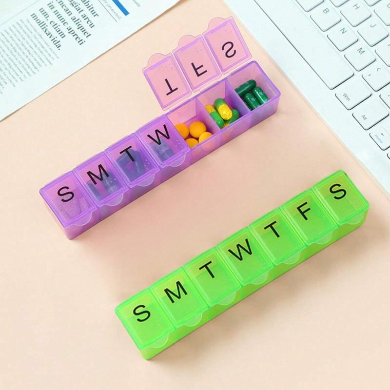 Weekly Portable Travel Pill Cases Box 7 Days Organizer 7 Grids Pills ...