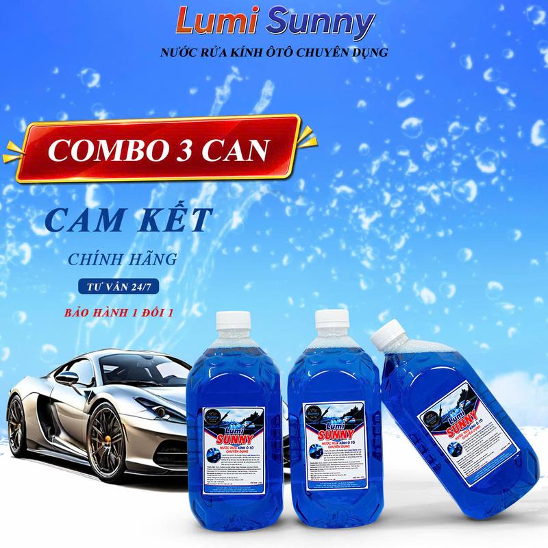[3 Can] Nước Rửa Kính Ô Tô Chuyên Dụng Chính Hãng Lumi Sunny