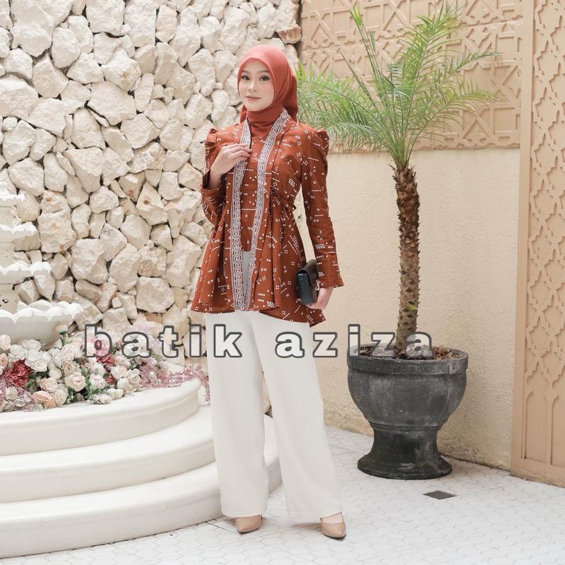 Atasan Batik Modern Wanita Kutubaru Modern Wanita Blus Kutubaru Rinjani Bahan Katun by Batik Aziza 2