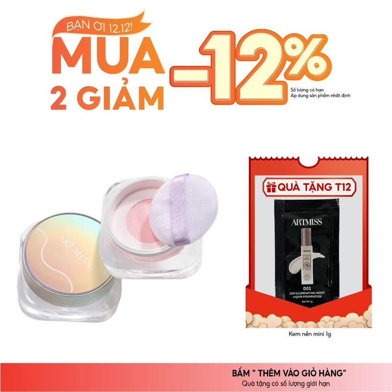  Phấn phủ ARTMISS MAKE UP POWDER kiểm soát dầu nhờn giúp giữ nền lâu trôi 14g 