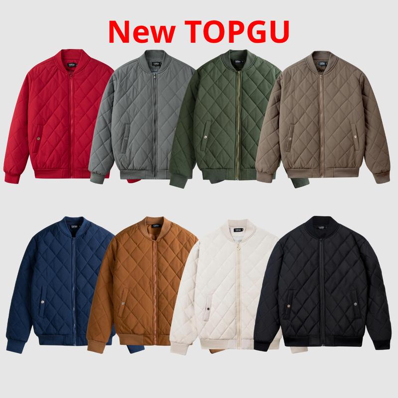 NEW TOPGU Áo khoác Bomber trần trám vải bông 3 lớp dày dặn trẻ trung Menswear Nam Jacket