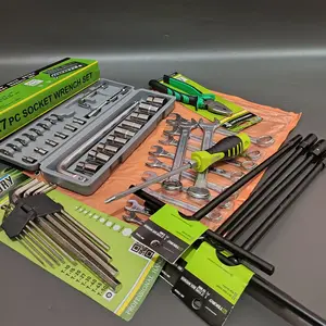 PAKET BENGKEL TEKIRO Kunci T Set 4 Pcs + Kunci Ring Pas 11 Pcs + Kunci Shock 27 Pcs - L Set 9 Pcs Panjang - Tang Kombinasi 8 Inch - Obeng Ketok Victory