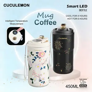 Cuculemon Tumbler Kopi Stainless Steel 450ml Termos Air Panas Dan Dingin Botol Minum Americano Vacuum Mug Silicon
