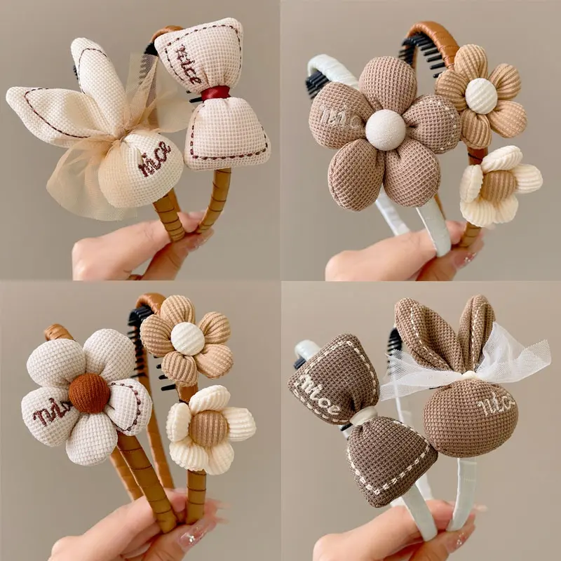 Băng Đô Tóc Răng Cho Bé Gái, Chống Trượt, Thiết Kế Hoạt Hình Và Hoa Dễ Thương, Thích Hợp Để Hoàn Thiện Tóc Con, Băng Đô Nơ, Phụ Kiện Tóc 0