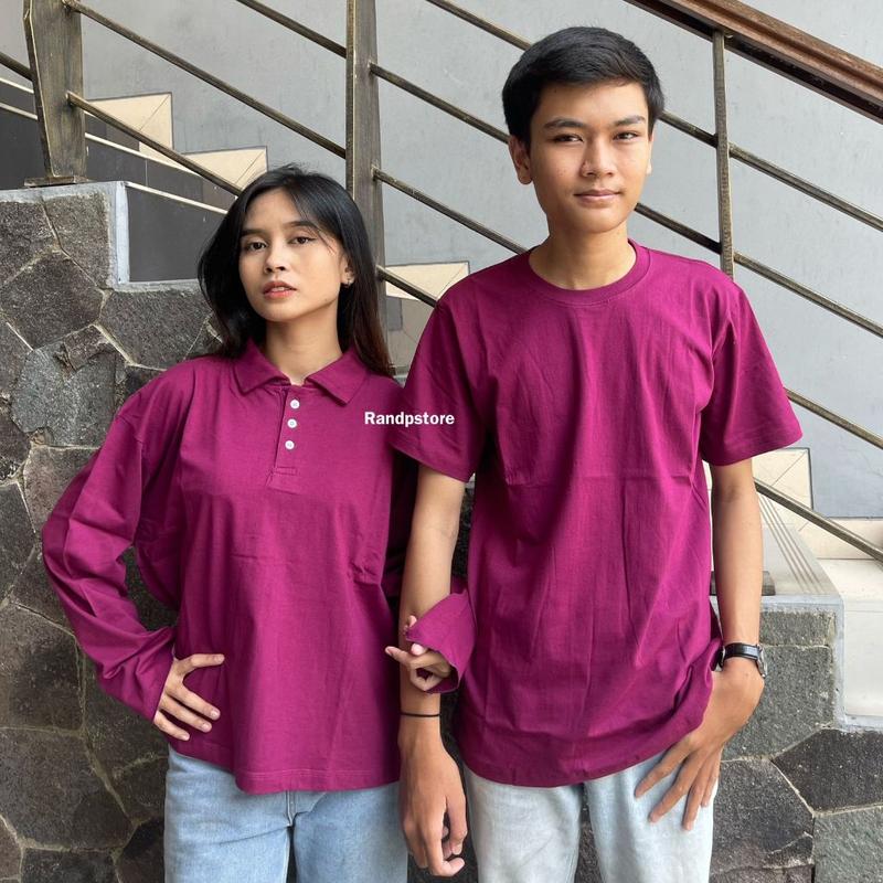 Jessi Polo Couple Polos Byrandp - Baju Pasangan Kaos Polos Batwing Cotton Combed 24s | Atasan wanita Lengan panjang 0