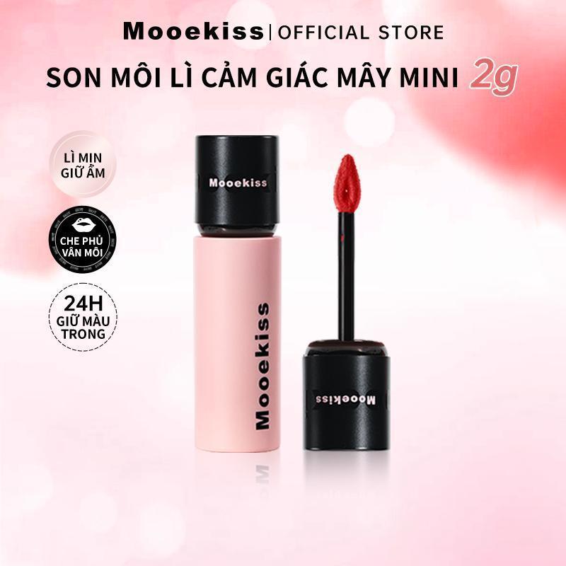 Combo 2 son Bùn Môi Mooekiss, Lớp Hoàn Thiện Lì Không Làm Khô, Hiệu Ứng Làm Sáng, Thân Thiện Với Làn Da, Cấp Ẩm Lâu Dài, 2g