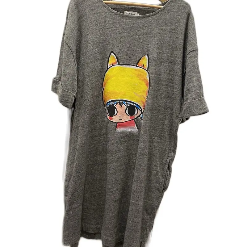 Art modern grey short sleeve dress