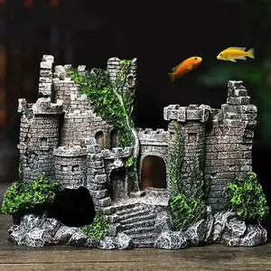 Hiasan aquarium kastil puri tua, dekorasi aquarium puri tua, ornamen aquarium kastil puri tua, hiasan aquarium puri tua