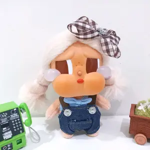 BAJU Doll boneka Crybaby crying again vinyl face plush outfit jumpsuit denim