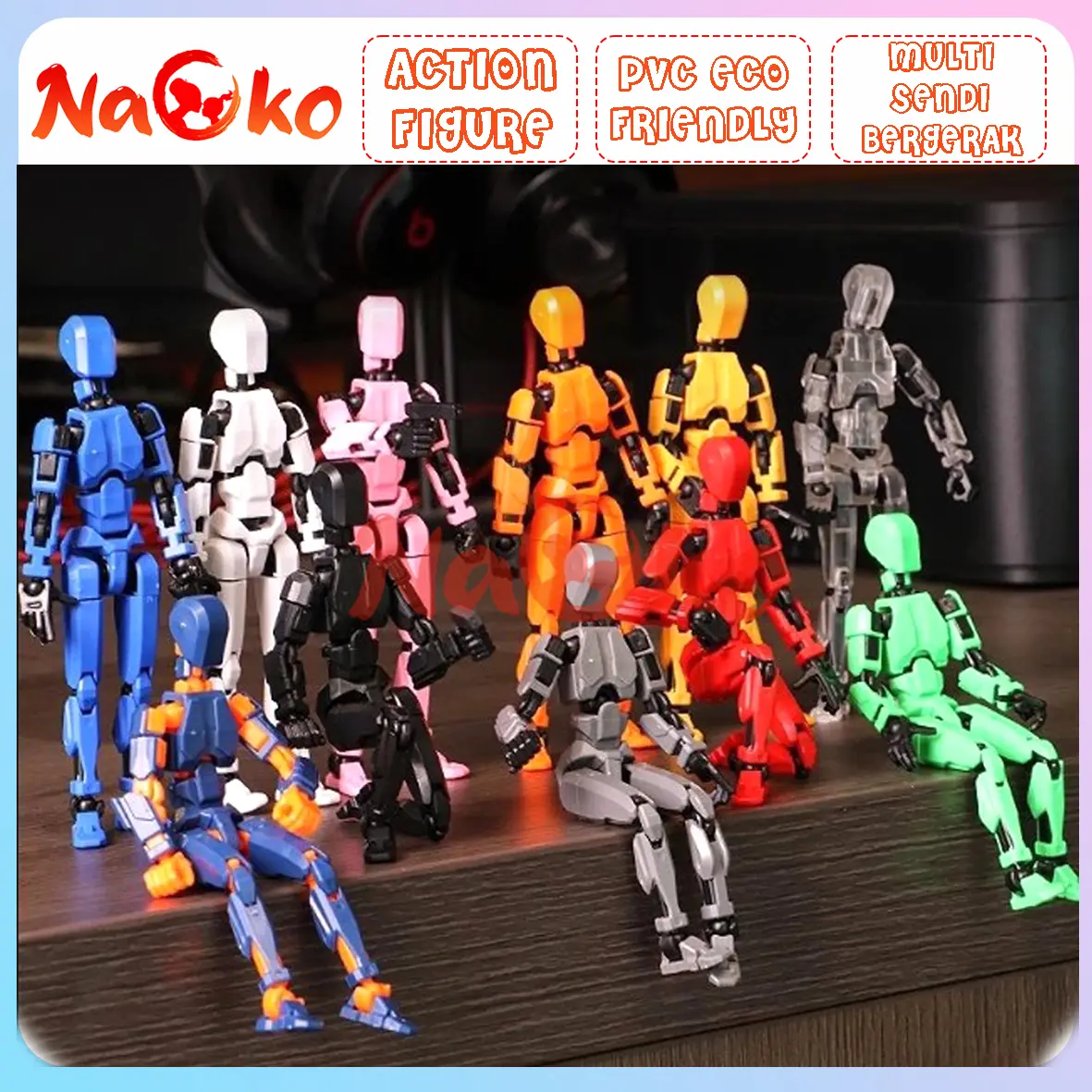 Mainan Dummy Action Figure 13 Sendi Bergerak Multifungsi Dummy13 Articulated Action figure 3D Robot Berpose & Gaya