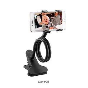 Lazypod Holder HP Fleksibel 360° | Penyangga Meja Universal Anti Goyang | Leher Angsa Kokoh & Penjepit Meja Super Kuat | Cocok untuk HP 4-7 inch | Lazypod