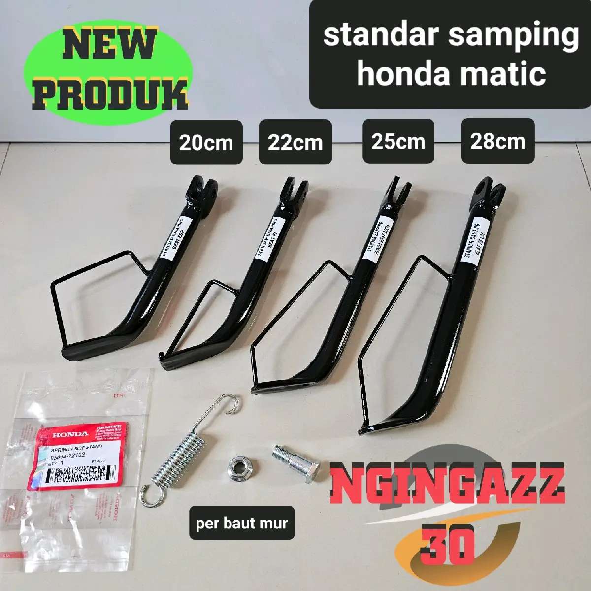 stand jagrak jagang standar samping honda matic beat vario spacy scoopy genio warna hitam