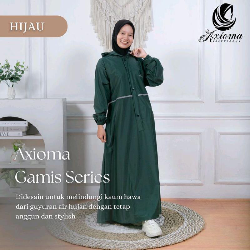 Jas Hujan Kain Gamis Wanita Dewasa Muslimah Bahan PVC Premium Anti Rembes Elastis Lembut Terbaik by Axioma 5