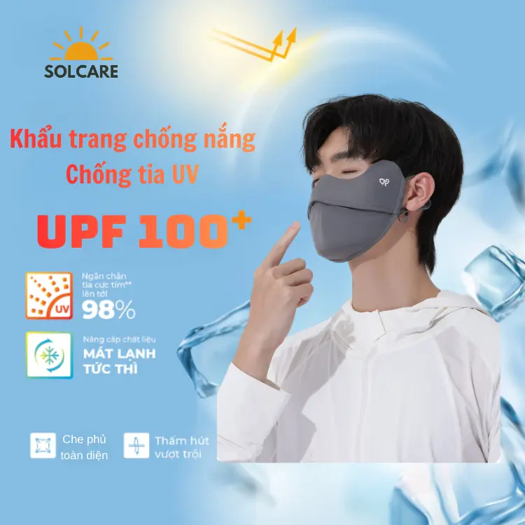 [2 Lớp ] Khẩu Trang Chống Tia UV - Chống Nắng Dành Cho cả Nam và Nữ