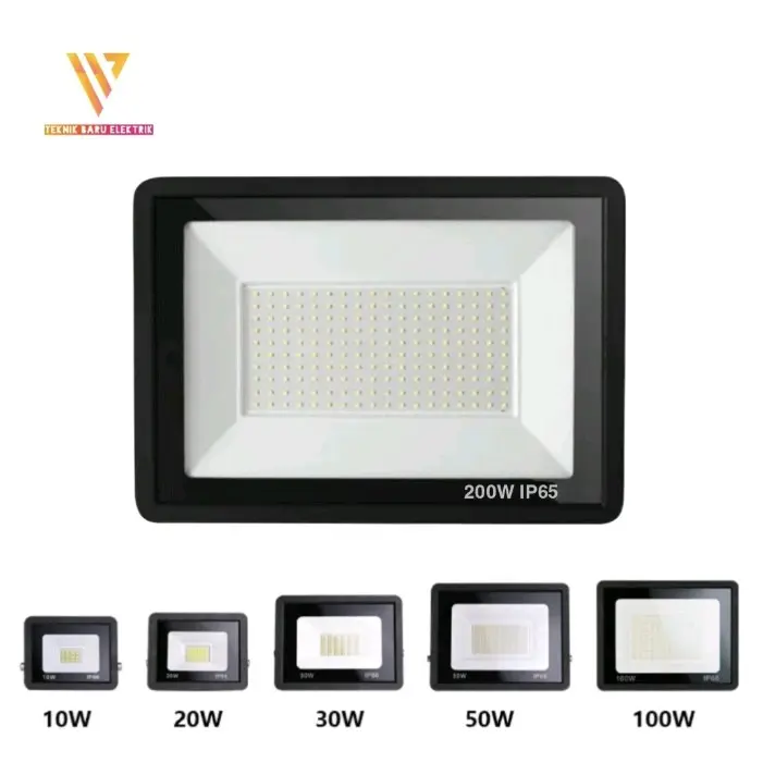 LAMPU LED SOROT 20W 30W 50W 100W 200W 300W AC 220V PUTIH WATERPROOF OUTDOOR TEBAL TAMBANG TEMBAK TAMAN Hitam metal lampu sorot floodlight & spotlight