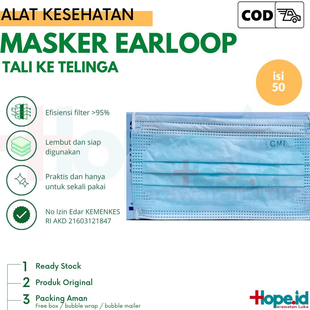Masker Earloop Cosmomed isi 50 Tali ke Telinga | Masker Medis