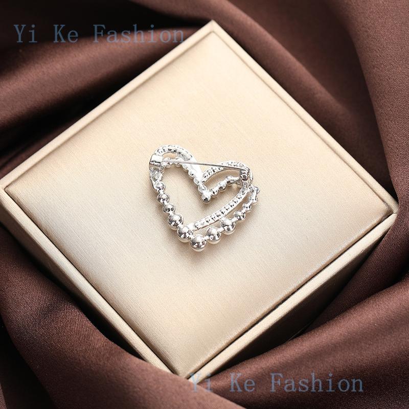Product Introduction of Love brooch  temperament brooch  exquisite heart to heart chest flower  headscarf needle  silk scarf buckle coquette pin 8