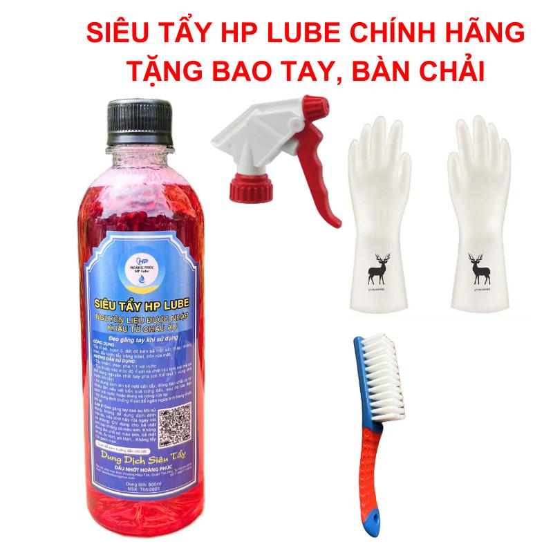  HP Lube Siêu Tẩy Rửa Lốc Máy Tẩy Rửa Xe Không Chạm Tẩy Rỉ Sét Kim Loại 500ml Mẫu Mới Tặng Bao Tay Bàn Chải 