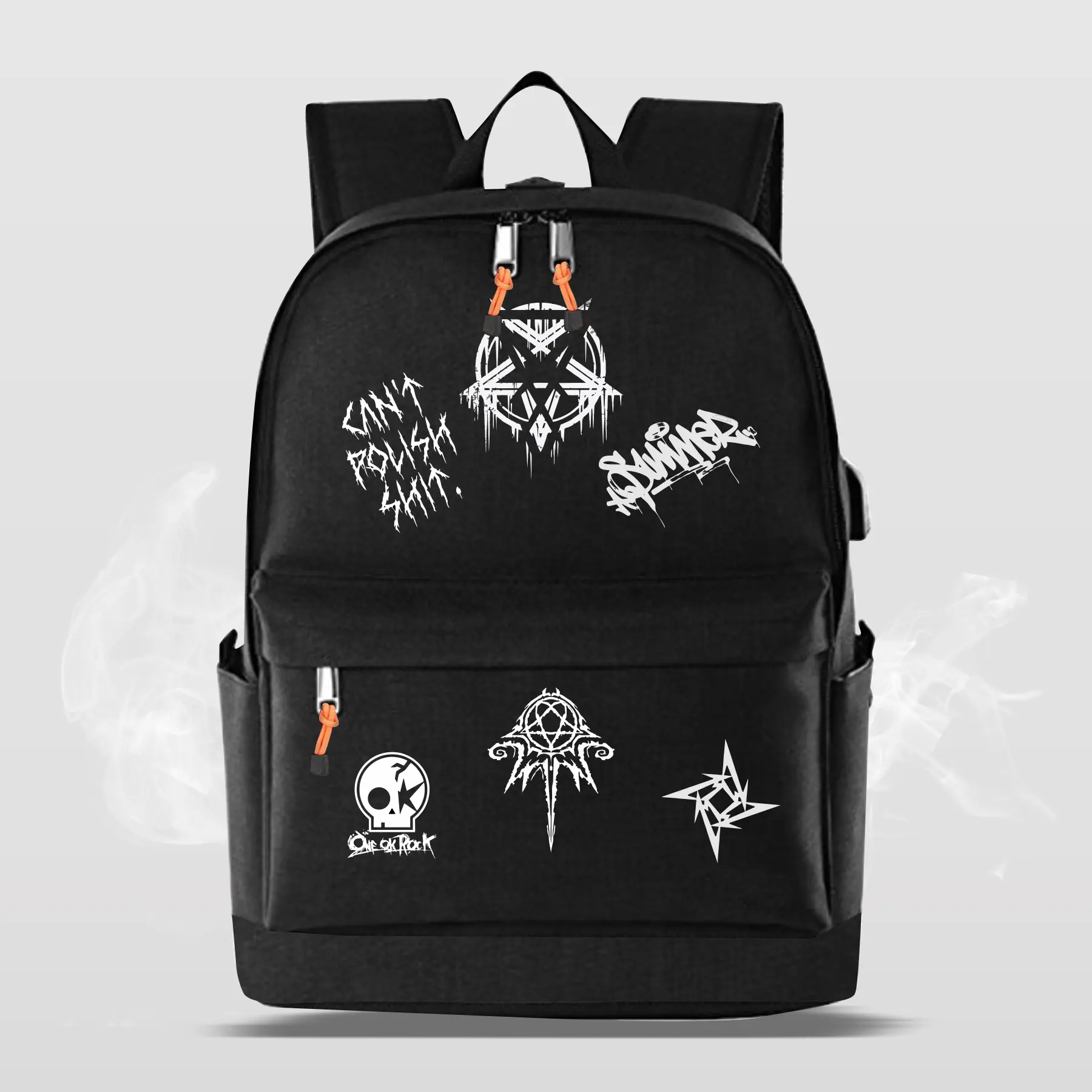 Tas Ransel Distro Unisex Pria Wanita Motif Band Metal Trendy Backpack Fashion Anak Sekolah SD SMP SMA Terkini