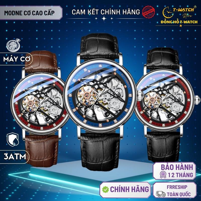 Đồng hồ cơ MODNE Skeleten Lộ Full Cơ Đẳng cấp Automatic Cao Cấp, Viền Thép, Chống Nước Tốt, Đeo Tay Watch Nam Sứ