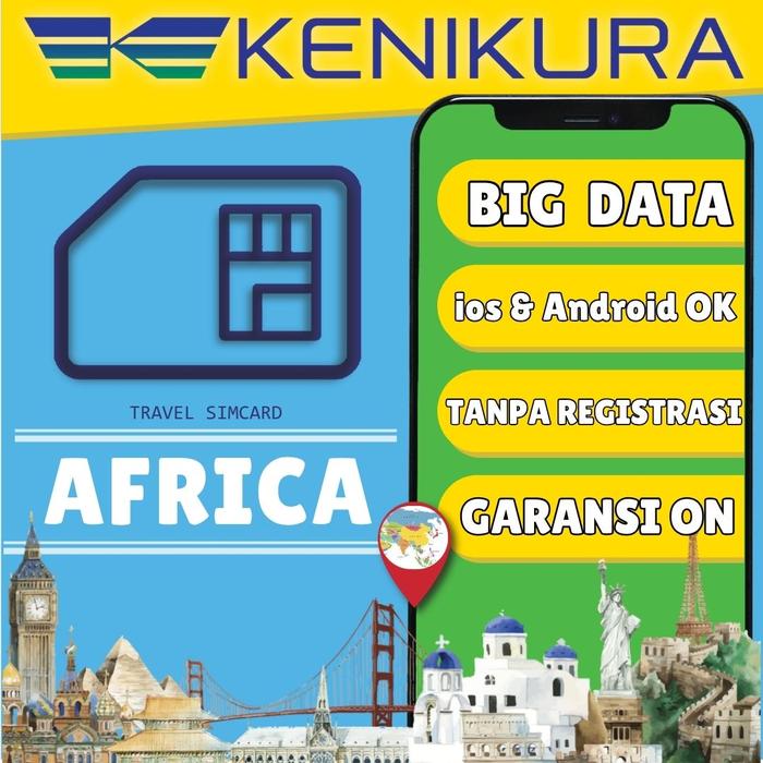 Gambar SIM Card Algeria Tunisia Egypt South Africa Ghana Reunion Kuota Harian -- Daily Quota | Afrika Selatan SimCard Internet Travel | Kenikura - 3 Days, 500MB/day dari Kenikura Tour Kota Tangerang Selatan Tokopedia