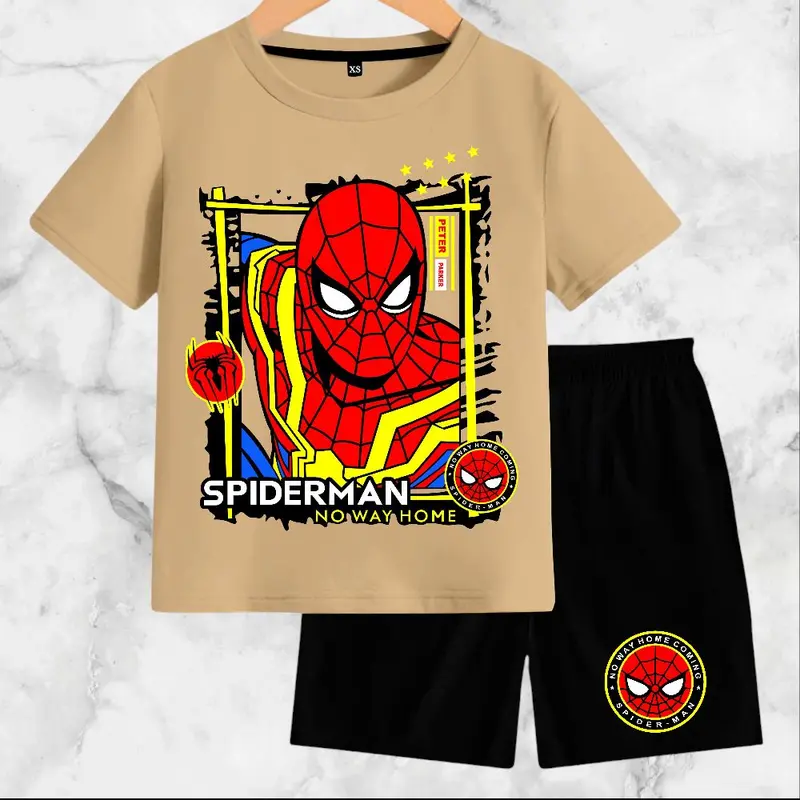 Setelan Baju Anak-Anak Spiderman Kaos Catton Soft 24s DTF/Digital Berat Badan XS-XXXL Fashion Kids - Motif, Celana 6