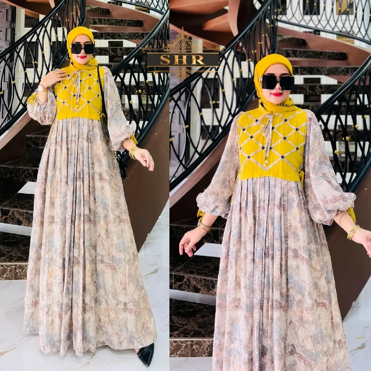 new maxi dress katun motif bordir terbaru by SHR premium