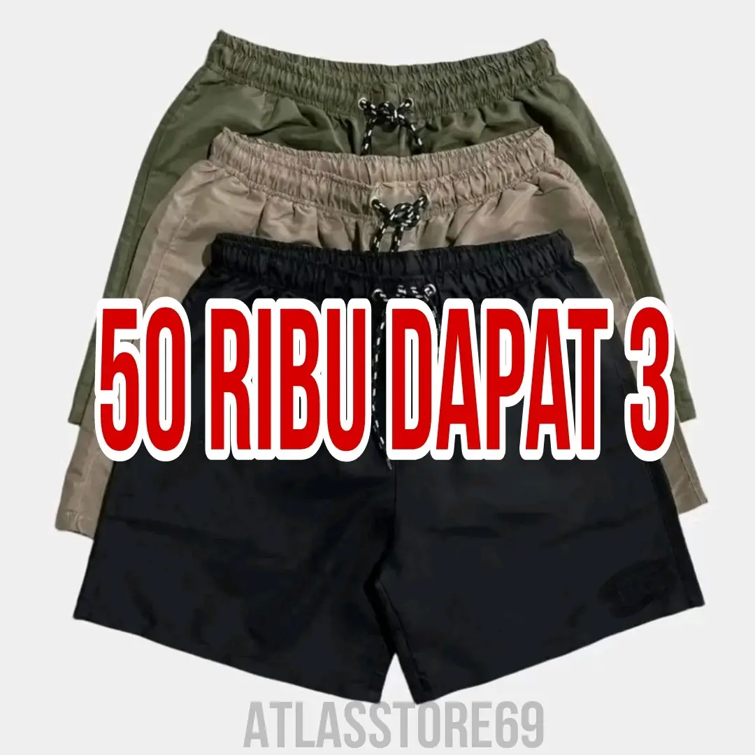 BANTING HARGA !!! Celana Pendek Broadshort Unisex Pria Wanita 50rb dapat 3 Pcs Celana Santai Nyaman