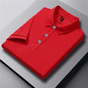 Rizgo - Polo Shirt polos Merah Terkeren T-Shirt Baju Santai Baju Kerja Unisex Kaos Katun