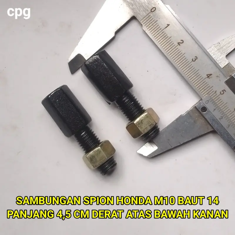 2pc SAMBUNGAN PENINGGI SPION HONDA M10 DERAT BAWAH 14 DERAT ATAS 14 KUNCI 14 PANJANG 4,5 CM cpg07 4