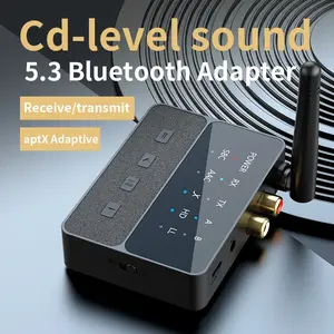 Bluetooth 5.3 Transmitter Receiver Adapter 3.5mm AUX RCA Jack for Car Speakers Audio Music Receiver Support Aptx AAC SBC HD LL