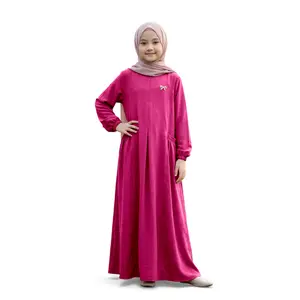 Zahwa Kids Dress Simple Gamis Anak Perempuan Usia 5th Sampai 12th Bahan Baby Moss