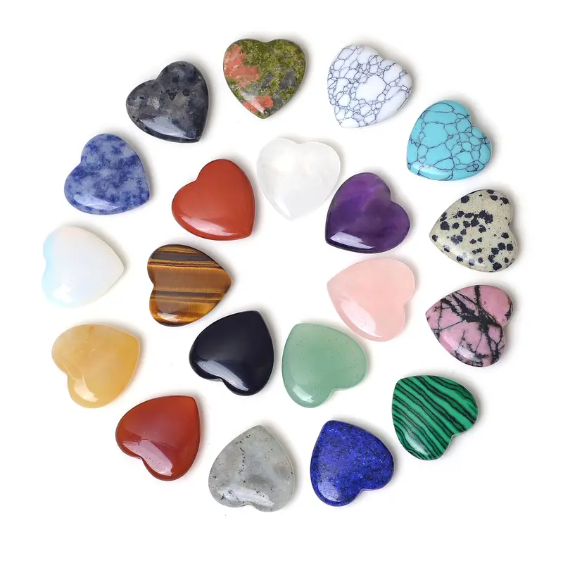 Pure natural material crystal carving piece mini heart 2