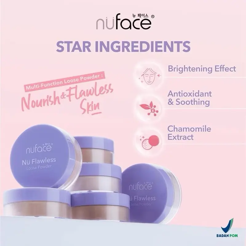 Nuface Loose Powder Light Beige /Medium Beige /Warm Beige Paket Flawless Skin 1