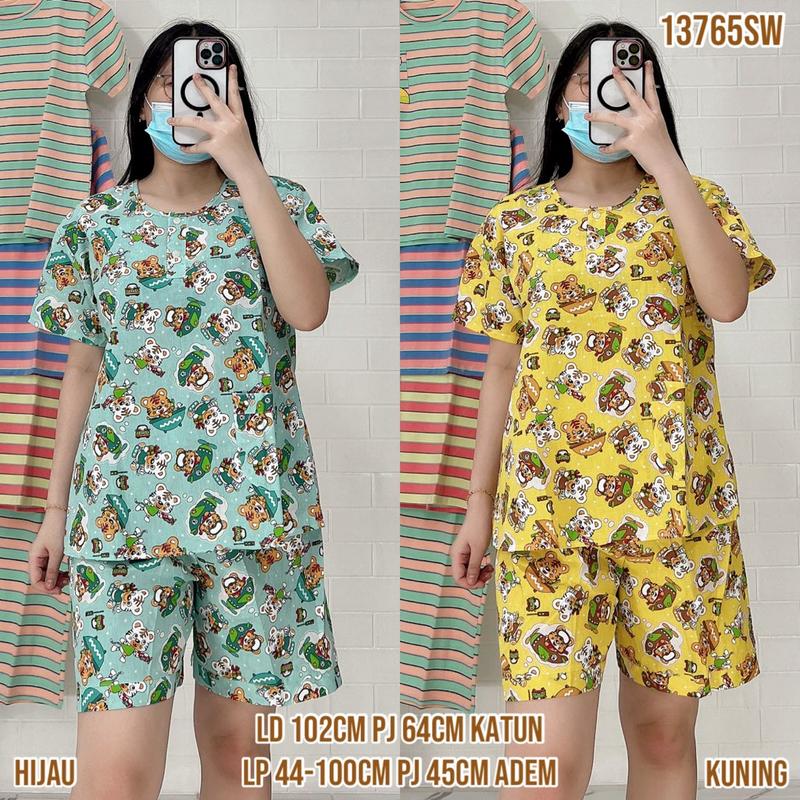 Baju Tidur Merlin HP 18 Standar Setelan Katun Motif karakter  - Bahan Katun Premium 3