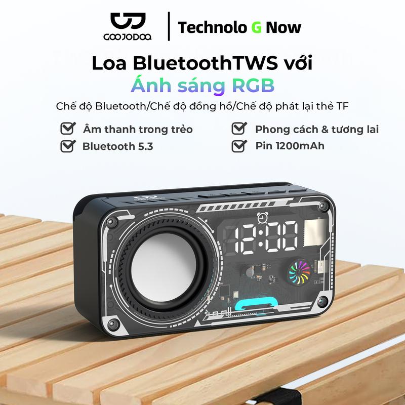 [GOOJODOQ × KOC / KOL] Loa Bluetooth 5.3, Đồng Hồ 5 trong 1, Đồng Hồ Báo Thức + Đèn RGB + Chân Đế Điện Thoại, Âm Thanh Nổi TWS, Phát Lại Thẻ TF, Pin 1200mAh