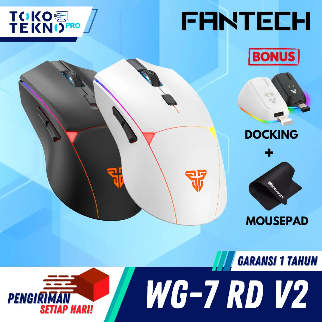 Fantech WG7V2RD / WG7-V2 RD / WG-7V2RD / WG7 V2 RD Crypto II  / Crypto 2 Wireless Gaming Mouse With ARGB Gaming Optical Sensor