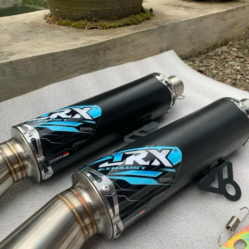 KNALPOT ORIGINAL JRX EXHAUST V4 TYPE SAMLONG FINISHING BLACK COUTING UNTUK SEMUA MOTOR METIK 4