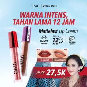 OMG OH MY GLAM Mattelast Lip Cream 2.9 g - Lip Cream Matte Dengan Warna Intense, Tahan Lama & Ringan