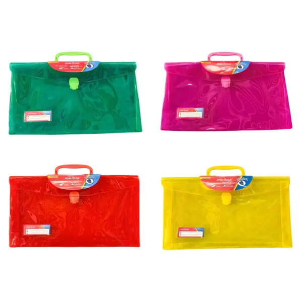 Expanding Colored Long Plastic Envelope with Handle Pushlock and Zipper ...