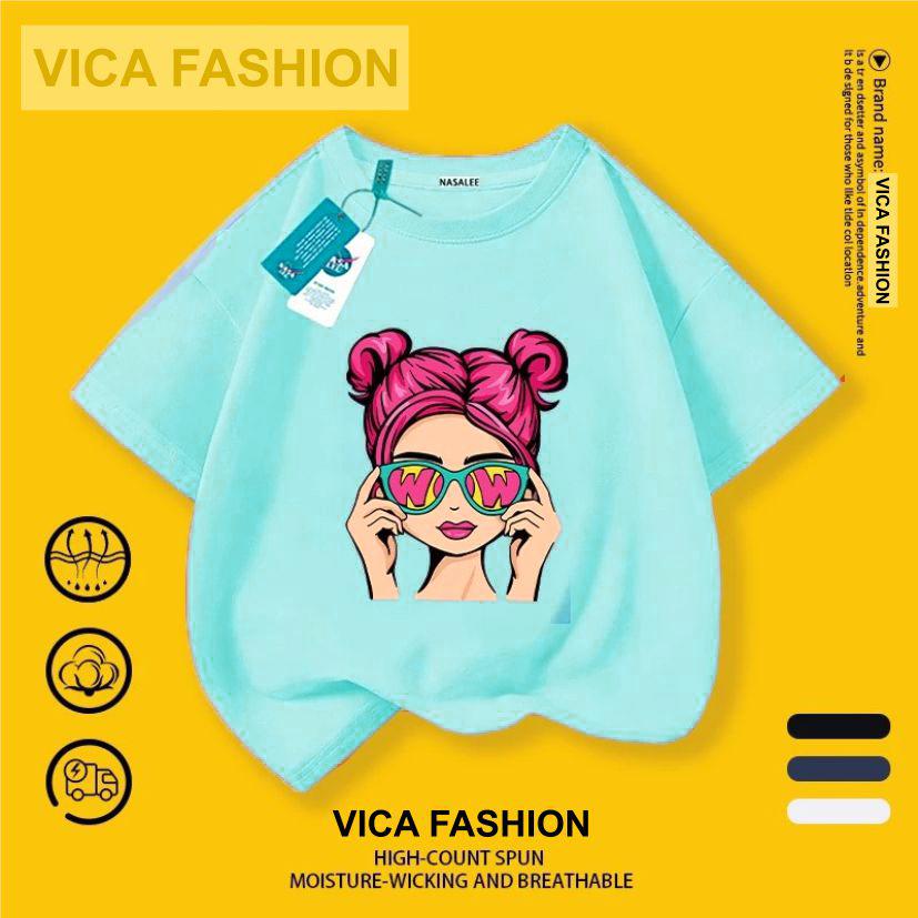 VICA FASHION Kaos Anak branded Import Bangkok Santai Fashion Bahan 100% Cotton Combed Sablon DTF Berkualitas untuk Cowok & Cewek Perempuan Size No 4-13