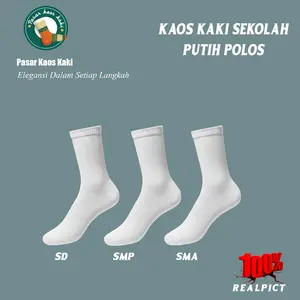 PKK-Kaos kaki anak sekolah Putih Polos Kaos kaki Sekolah SD SMP SMA