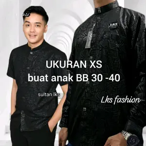 kemeja Koko tangan pendek dan tangan panjang ukuran xs buat anak BB 30-40 baju atasan anak  Muslim pria