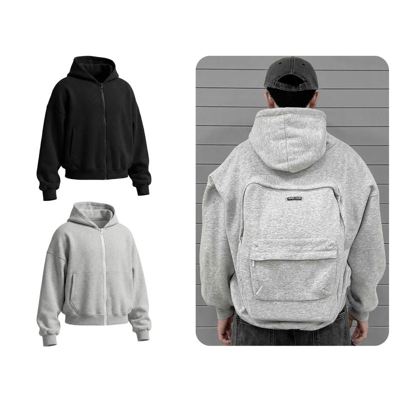 Áo Hoodie Backpack ODIN CLUB Áo hoodie balo 2 in 1 Áo khoác nam nữ form boxy back dáng chất liệu nỉ bông ấm áp