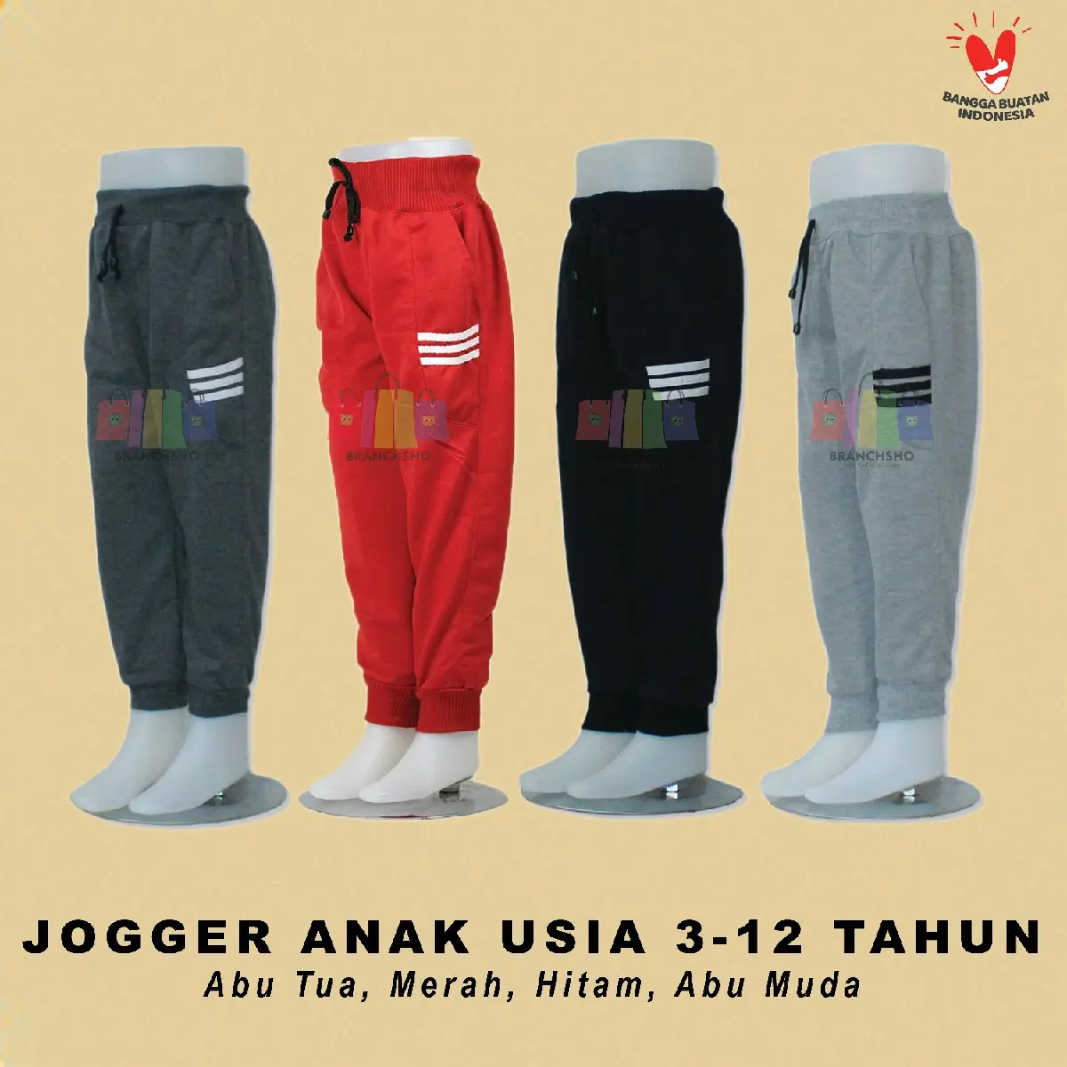Celana Jogger Traininng Panjang Anak Laki-Laki Perempuan Motif Garis 3 Usia 3 4 5 6 7 8 9 10 11 12 Celana Olah Raga Anak Unisek Paud TK SD 5 Varian Outdoor